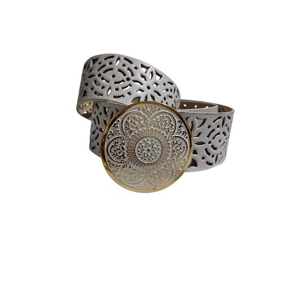 Coldwater Creek 2¼" Wide Women's Medium Bohemian Cottagecore Classy Prep Belt - Picture 1 of 16